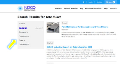 Filters in Search Results New Site