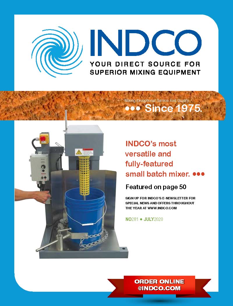 Final_CAT_281 front cover_Page_01 INDCO Quarterly Product Catalog for Industrial mixing equipment and accessories