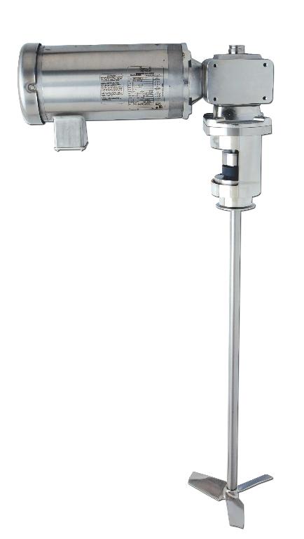 1 HP Electric 4" Tri-Clamp® Mount Gear-Drive Sanitary Mixer with External Mechanical Seal