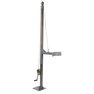 Winch Lift Style Mixer Mounting Stand with Floor Mount Plate for IBC Totes Image